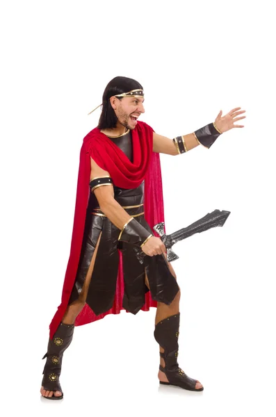 Angry gladiator with sword — Stock Photo, Image