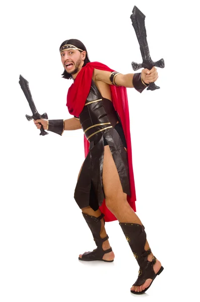 Gladiatore che tiene le spade — Foto Stock