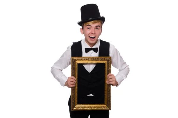 Jonge gentleman bedrijf frame — Stockfoto