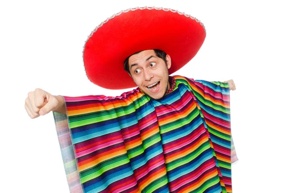 Lustige Mexikaner tragen Poncho — Stockfoto