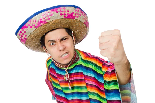 Funny mexican wearing poncho — Stock Photo, Image