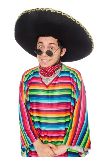 Mexicano engraçado usando poncho — Fotografia de Stock