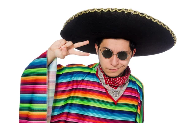 Mexicano engraçado usando poncho — Fotografia de Stock