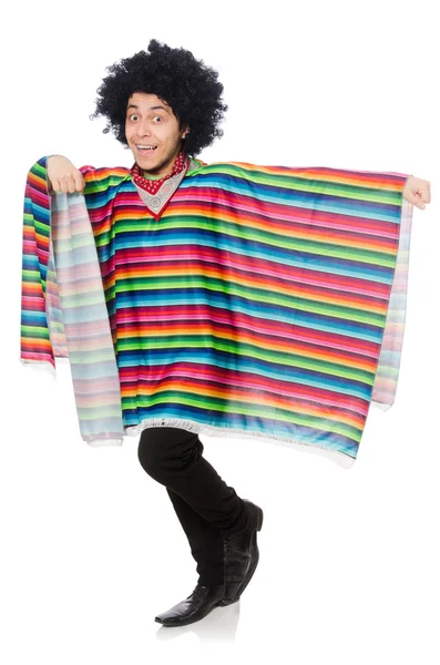 Divertente messicano che indossa poncho — Foto Stock