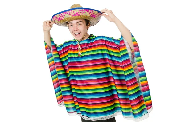 Mexicano engraçado usando poncho — Fotografia de Stock