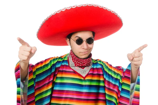 Divertido mexicano con poncho — Foto de Stock