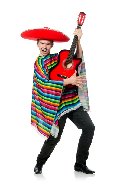 Mexicano engraçado usando poncho — Fotografia de Stock