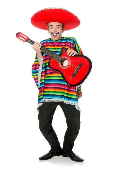 Drôle mexicain portant poncho — Photo