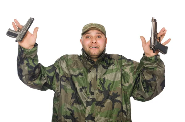 Giovane in uniforme da soldato — Foto Stock