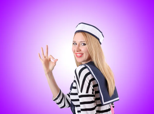 Blond Woman sailor — Stock Photo, Image