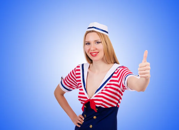 Kobieta marynarz kostium - koncepcja morskich — Zdjęcie stockowe