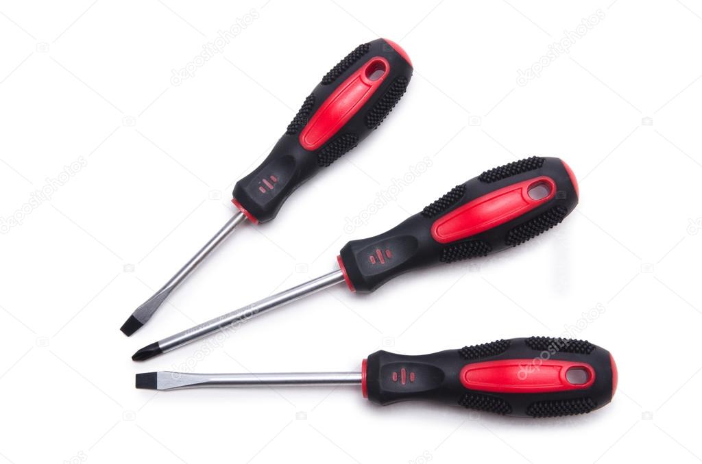 Screwdriver set isolated on the white background