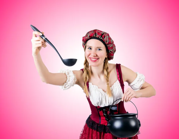 Young woman in traditional german costume — Stock Photo, Image