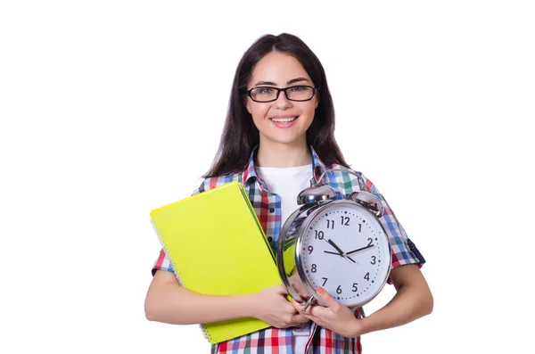 Junge Studentin isoliert auf weiß — Stockfoto