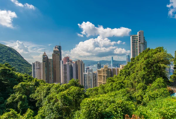 Weergave van Hong Kong tijdens zonnige dag — Stockfoto