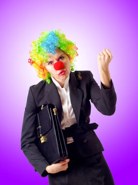 Kvinna clown i kostym — Stockfoto