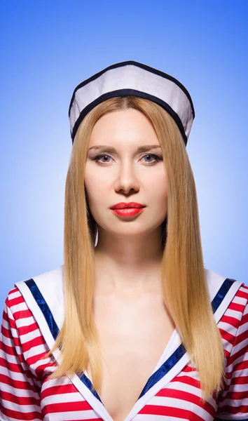 Woman in sailor costume  - marine concept — Stock Photo, Image