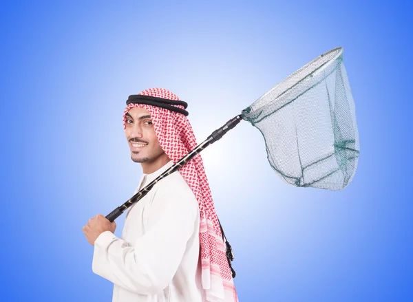Emiraty biznesmen z połowu netto przed gradientu — Zdjęcie stockowe