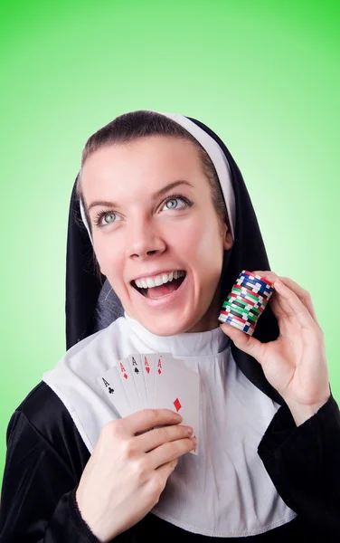 Nun в концепції азартних ігор — стокове фото