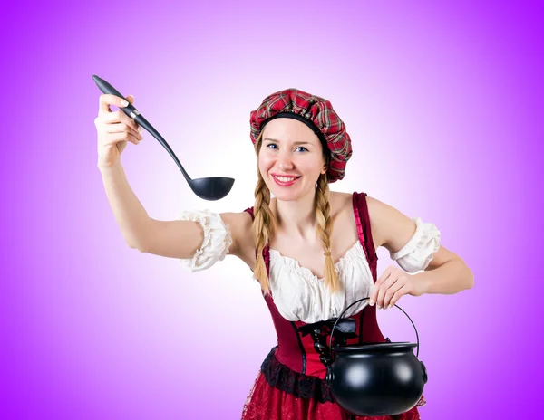 Young woman in traditional german costume — Stock Photo, Image