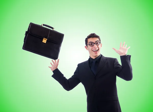 Nerd businessman against the gradient — Stock Photo, Image