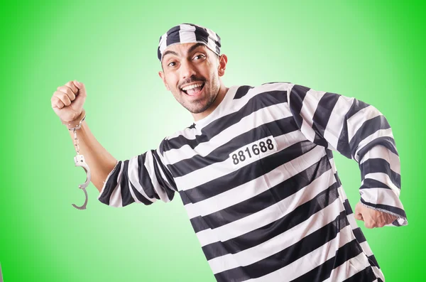 Convict criminal in striped uniform — Stock Photo, Image