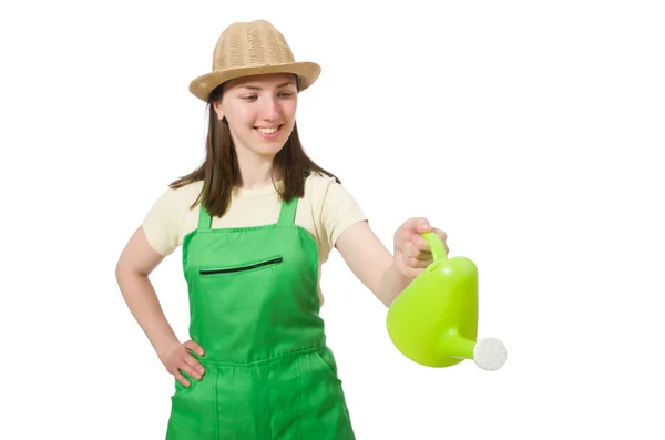 Giovane donna con acqua può — Foto Stock