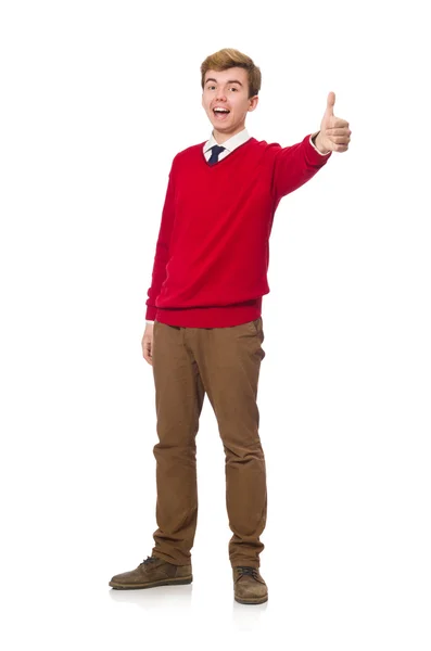 Estudiante aislado en blanco — Foto de Stock