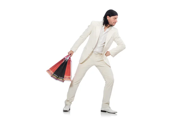 Hombre con bolsas de compras — Foto de Stock