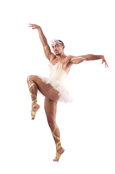 Man in tutu uitvoeren van ballet dans — Stockfoto