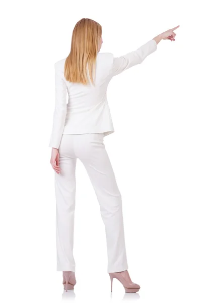 Elegante mujer de negocios rubia aislada en blanco —  Fotos de Stock