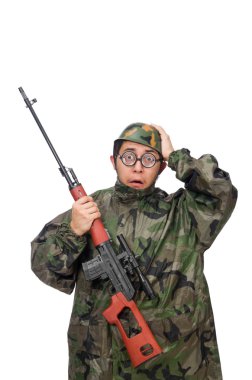 Silahlı askeri adam