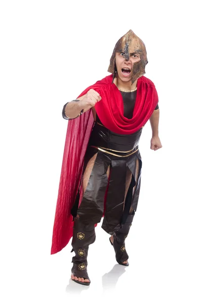 Gladiator geïsoleerd op wit — Stockfoto