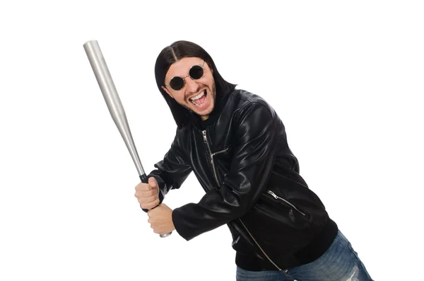 Aggressive man with baseball bat — Stock Fotó