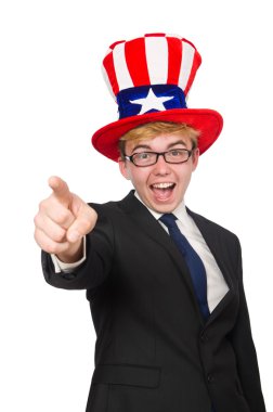 İşadamı Amerikan şapka ile