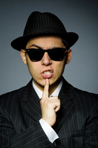 Young man in classic striped costume — Stock Photo, Image