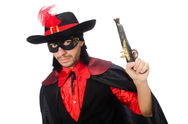 Joven con abrigo de carnaval — Foto de Stock