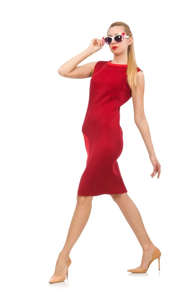Mujer bastante joven en vestido rojo —  Fotos de Stock