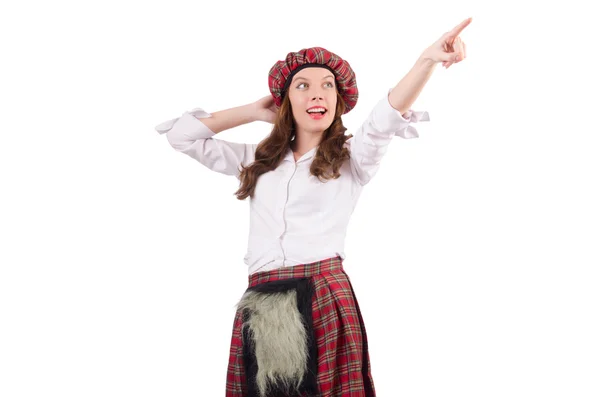 Mulher em roupas tradicionais escocesas — Fotografia de Stock