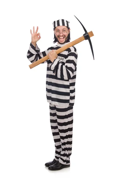 Prison inmate with axe — Stock Photo, Image