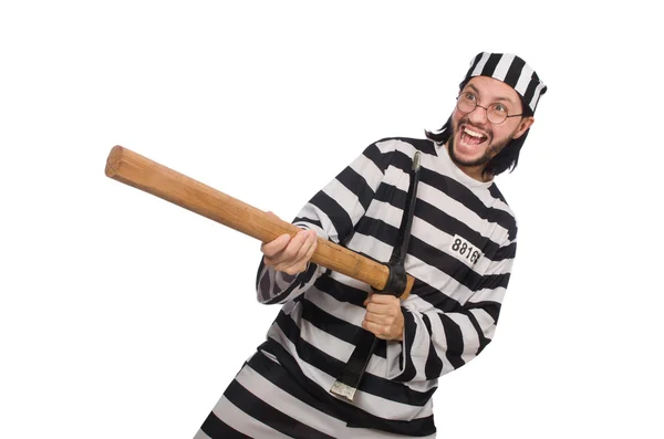 Prison inmate with axe — Stock Photo, Image