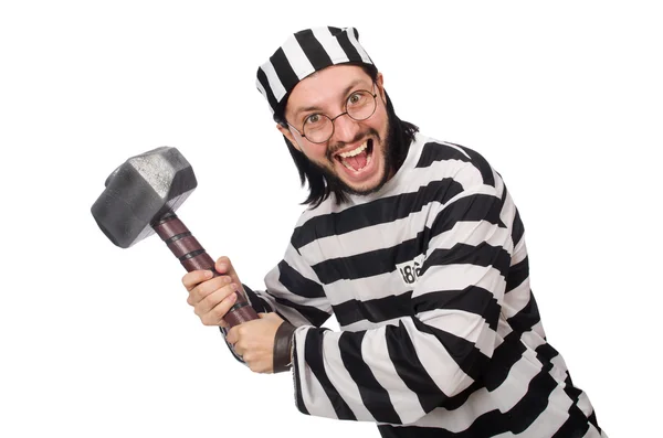 Prisioneiro com martelo — Fotografia de Stock