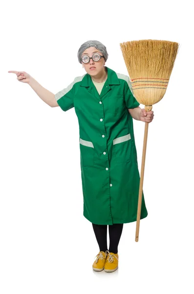 清扫刷的女人 — 图库照片