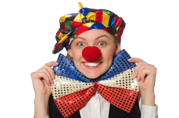 Ganska kvinnlig clown — Stockfoto