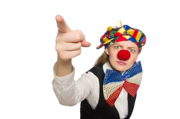 Hübsche Clownin — Stockfoto