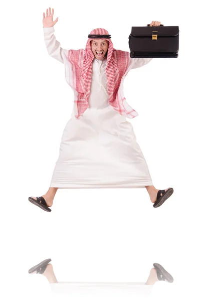 Jumping arab businessman — Stock Photo, Image