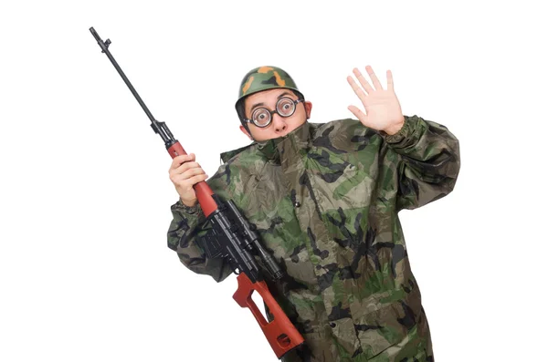 Uomo militare con una pistola — Foto Stock