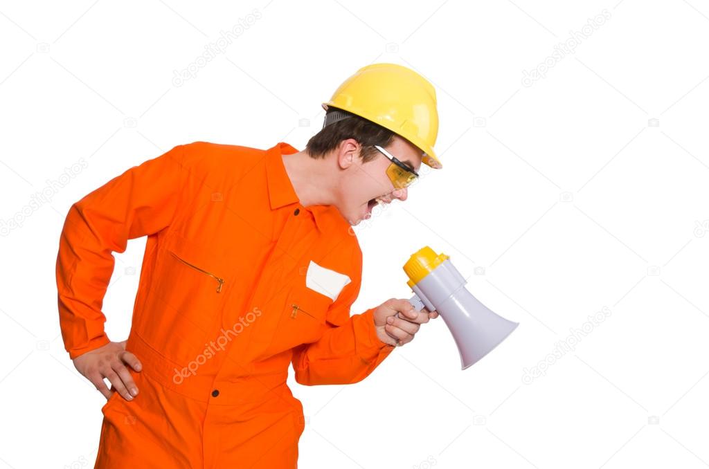 Builder with loudspeaker