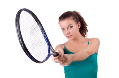 beyaz izole kadın tenisçi