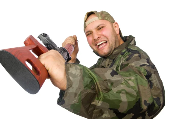 Joven con uniforme de soldado —  Fotos de Stock